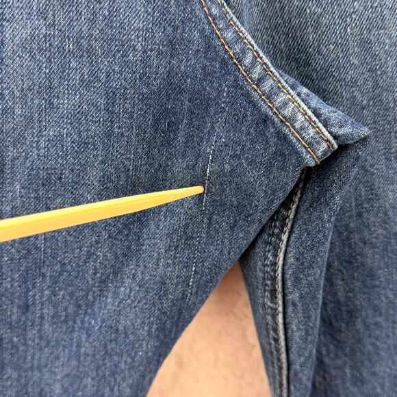 Ariat Legacy M4 Relaxed Boot Cut Blue Jeans Mens 44 x 30 Whiskering Classic Logo - Picture 10 of 14